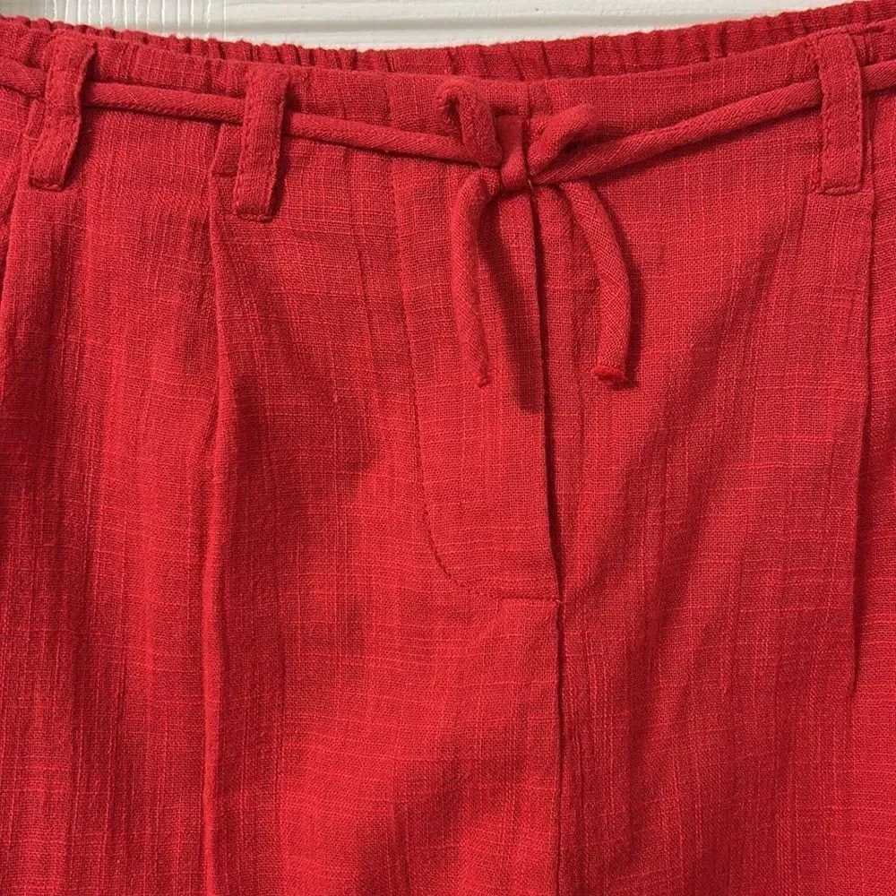 Zara Girls Kids Red Scalloped Hem Flowy Dress Pants(Size 11-12yrs)